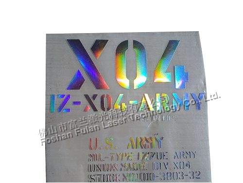 Laser marking and cutting of reflective material bright surface lettering film